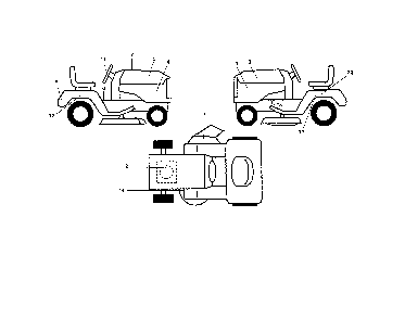 Decals Diagram and Parts List for PB175A46 96042015300 Poulan Lawn Tractor