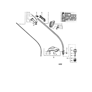 Driveshaft/Cutting Head Diagram and Parts List for FEATHERLITE21  Poulan Trimmer