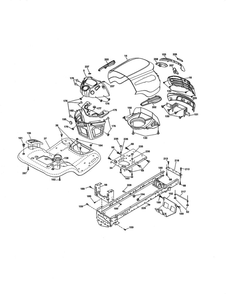 Chassis Diagram and Parts List for 96042016700  Poulan Lawn Tractor