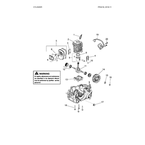 Cylinder Parts Diagram and Parts List for PR4218-967063801  Poulan Chainsaw