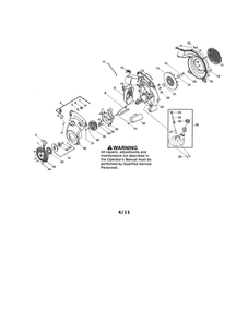 Scroll/Impeller/Fuel Tank Diagram and Parts List for B2126  Poulan Leaf Blower / Vacuum