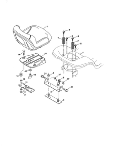 Seat Diagram and Parts List for 96042015700  Poulan Lawn Tractor