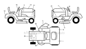 Decals Diagram and Parts List for 96012003200 DB24H48YT Poulan Lawn Tractor