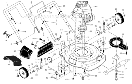 Page A Diagram and Parts List for 96122000301 PR45Y22SP Poulan Lawn Mower