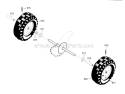 Wheels Diagram and Parts List for 96194000300  Poulan Snow Blower