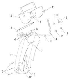 Control_Panel_Discharge_Chute Diagram and Parts List for 961940010 2013-07 Poulan Snow Blower