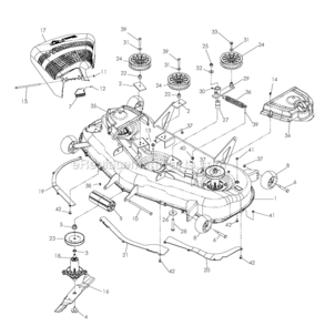 54In_Deck Diagram and Parts List for 968999507  Poulan Lawn Tractor