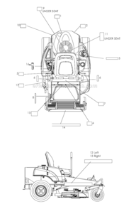 Decals Diagram and Parts List for 968999507  Poulan Lawn Tractor