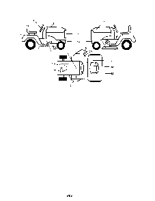 Decals Diagram and Parts List for 96041001400  Poulan Lawn Tractor