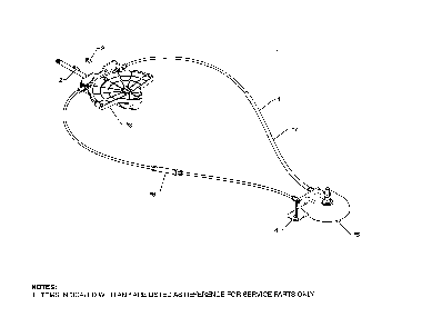 Lever/cable rotator Diagram and Parts List for 96198004602  Poulan Snow Blower