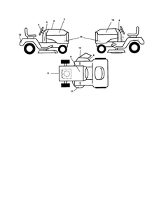 Decals Diagram and Parts List for 96042000701  Poulan Lawn Tractor