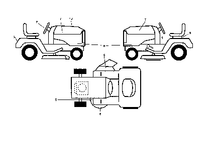 Decals Diagram and Parts List for 96042016701  Poulan Lawn Tractor
