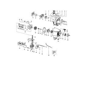 Crankshaft/Cylinder/Crankcase Diagram and Parts List for S31BC RECON Poulan Trimmer