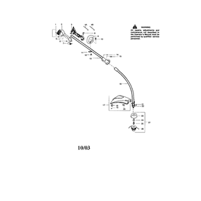 Throttle Housing/Driveshaft Diagram and Parts List for S31SNG RECON Poulan Trimmer