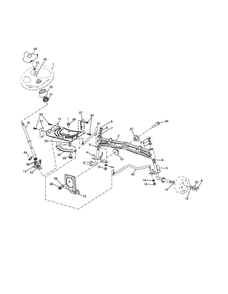 Steering Diagram and Parts List for 96042011200  Poulan Lawn Tractor