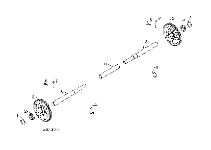 Axle shaft/gears Diagram and Parts List for 96192009102  Poulan Snow Blower