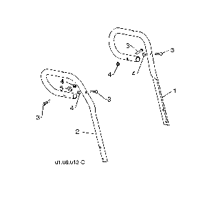 Loop handles Diagram and Parts List for 12527HVX-96195001800  Poulan Snow Blower
