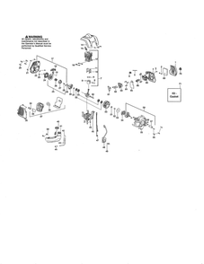 Cylinder/Fuel Tank/Muffler Diagram and Parts List for PP033 TYPE 1 Poulan Trimmer