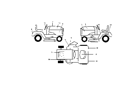 Decals Diagram and Parts List for 96012003001  Poulan Lawn Tractor