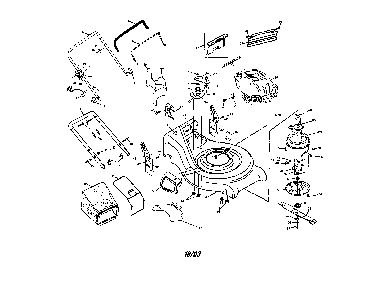 Engine/housing/bag/handle Diagram and Parts List for PR675R21MCA  Poulan Lawn Mower