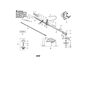 Throttle Housing/Driveshaft Diagram and Parts List for BC2400P RECON Poulan Trimmer