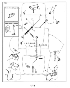 Electrical Diagram and Parts List for PP20VA42-917223980  Poulan Lawn Tractor
