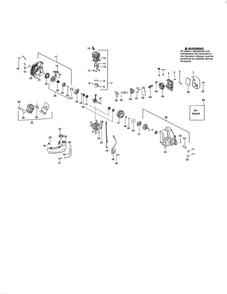 Cylinder/Fuel Tank/Muffler Diagram and Parts List for PP335 TYPE 1 Poulan Trimmer