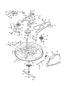 Mower Deck Diagram and Parts List for PXT12530 96046000800 Poulan Lawn Tractor