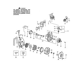 Engine Assembly Diagram and Parts List for PBV200 TYPE 5 Poulan Leaf Blower / Vacuum