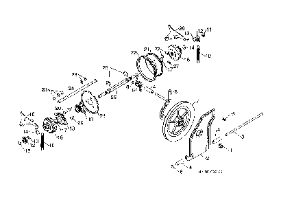 Drive Diagram and Parts List for 96192009102  Poulan Snow Blower