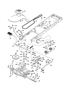 Drive Diagram and Parts List for 96042011200  Poulan Lawn Tractor