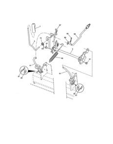Mower Lift Diagram and Parts List for 96042015700  Poulan Lawn Tractor