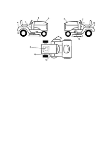 Decals Diagram and Parts List for 270451  Poulan Lawn Tractor