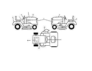 Decals Diagram and Parts List for 96046007600  Poulan Lawn Tractor