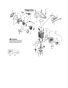 Shield/Cylinder/Muffler Diagram and Parts List for PP4218AVX TYPE 2 Poulan Chainsaw