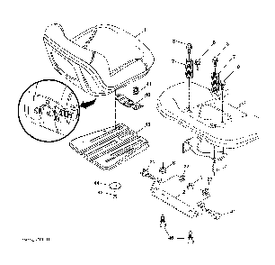 Seat assembly Diagram and Parts List for 96042016701  Poulan Lawn Tractor