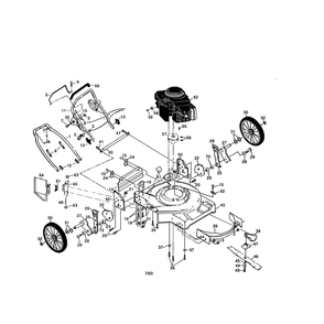 Engine/Handle/ Housing Diagram and Parts List for PP752PH  Poulan Lawn Mower