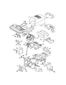 Chassis Diagram and Parts List for PK1942YT  Poulan Lawn Tractor