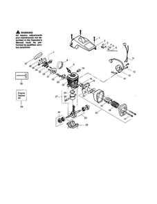 Crankshaft/Shield/Cylinder Diagram and Parts List for 221 TYPE 4 Poulan Chainsaw