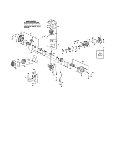Cylinder/Fuel Tank/Muffler Diagram and Parts List for PP338PT TYPE 1 Poulan Trimmer