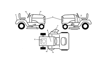 Decals Diagram and Parts List for 96046007900  Poulan Lawn Tractor