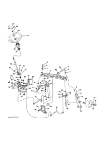 Steering Assembly Diagram and Parts List for 96042019400  Poulan Lawn Tractor