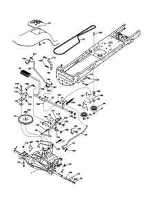 Drive Diagram and Parts List for PXT12530 96046001400 Poulan Lawn Tractor