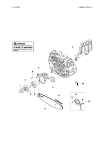 Clutch Parts Diagram and Parts List for 967063801  Poulan Chainsaw