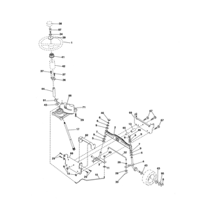 Steering Diagram and Parts List for PXT175G42 96016002400 Poulan Lawn Tractor