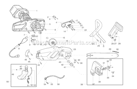 Page A Diagram and Parts List for ES400  Poulan Chainsaw