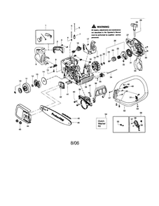 Chassis/Bar/Handle Diagram and Parts List for PP4218AVL TYPE 1 Poulan Chainsaw