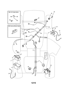 Electrical Diagram and Parts List for PXT12530 96046000800 Poulan Lawn Tractor