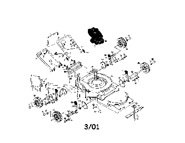 Rotary lawn mower Diagram and Parts List for P35TN20SC  Poulan Lawn Mower