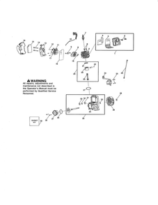 Muffler/Cylinder/Crankcase Diagram and Parts List for GBV-345 TYPE 1 Poulan Leaf Blower / Vacuum